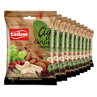 Çiğ Karışık Kuruyemiş Naturel 10 x 45 gr