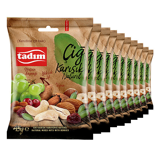 Çiğ Karışık Kuruyemiş Naturel 10 x 45 gr - 1