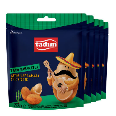 Taco Kaplamalı Yer Fıstığı 5 x 70 gr